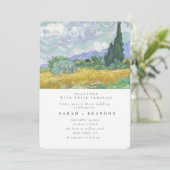 グリーンランスケープ絵画オールド結婚式招待状 招待状 (スタンド正面)