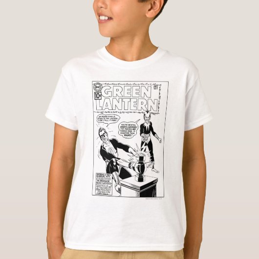グリーンランタンとシネストロのカバー、白黒 Tシャツ (正面)