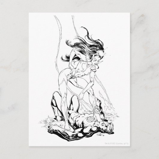 グリーンランタンとスターサファイア ポストカード (正面)