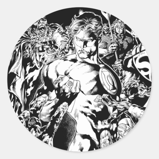 グリーンランタン囲み ラウンドシール (正面)