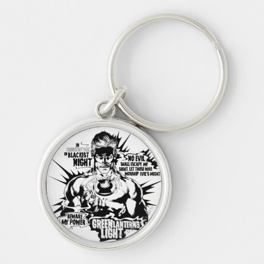 グリーンランタン文字コラージュ キーホルダー (正面)