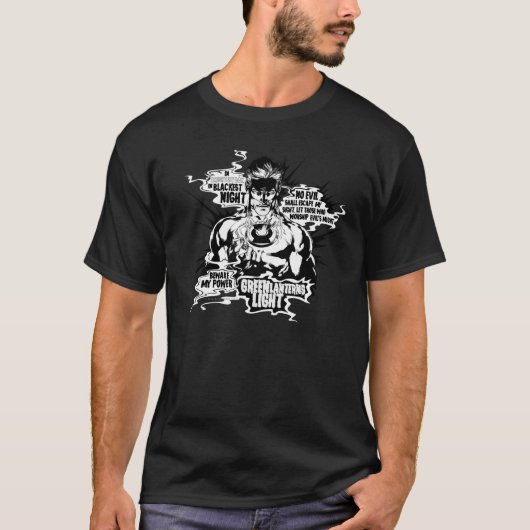 グリーンランタン文字コラージュ Tシャツ (正面)