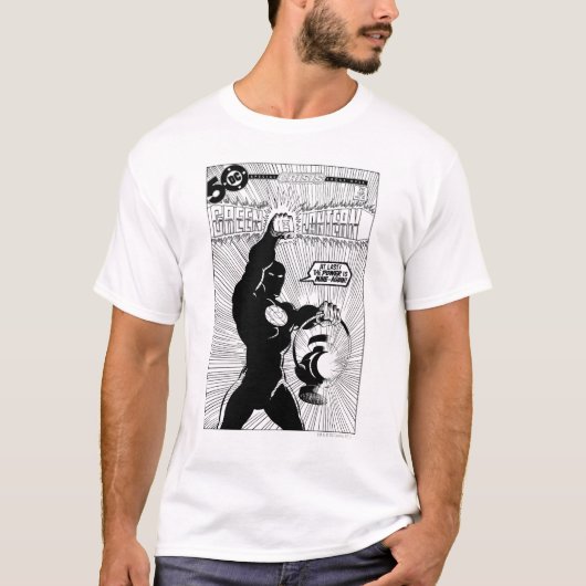 グリーンランタン白熱［赤熱］光を放つ – ランタン、白黒 Tシャツ (正面)