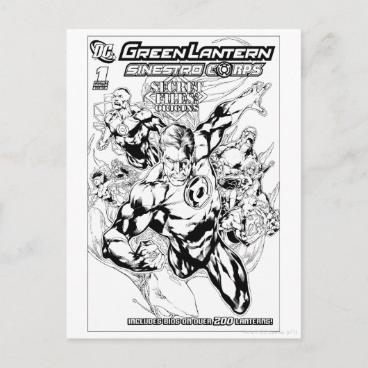 グリーンランタン – シークレットファイルとオリジンカバー， Bl ポストカード (正面)