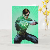 グリーンランタン&白熱［赤熱］光を放つリングや輪 カード (黄色い花)