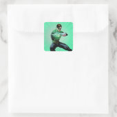 グリーンランタン&白熱［赤熱］光を放つリングや輪 スクエアシール (バッグ)