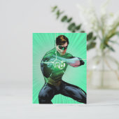 グリーンランタン&白熱［赤熱］光を放つリングや輪 ポストカード (スタンド正面)