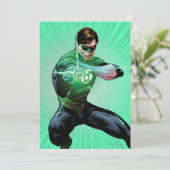 グリーンランタン&白熱［赤熱］光を放つリングや輪 招待状 (スタンド正面)