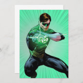 グリーンランタン&白熱［赤熱］光を放つリングや輪 招待状 (正面/裏面)