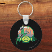 グリーンランタン&街並み キーホルダー (正面)