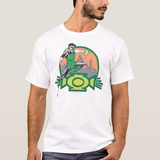 グリーンランタン&街並み Tシャツ (正面)