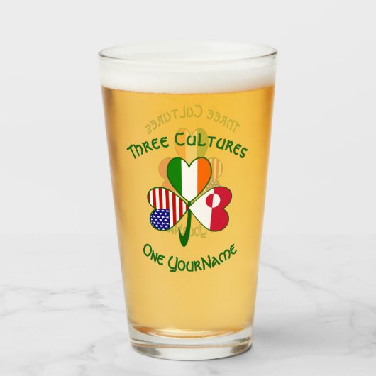 グリーンランダーアイリッシュアメリカンフラッグスシャムロックパーソナル タンブラーグラス (ドリンク正面)