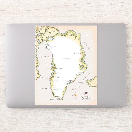 グリーンランドのイラスト地図 シール (コンピューター)