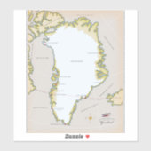 グリーンランドのイラスト地図 シール (シート)