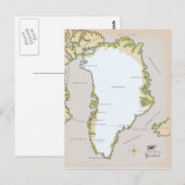 グリーンランドのイラスト地図 ポストカード (正面/裏面)