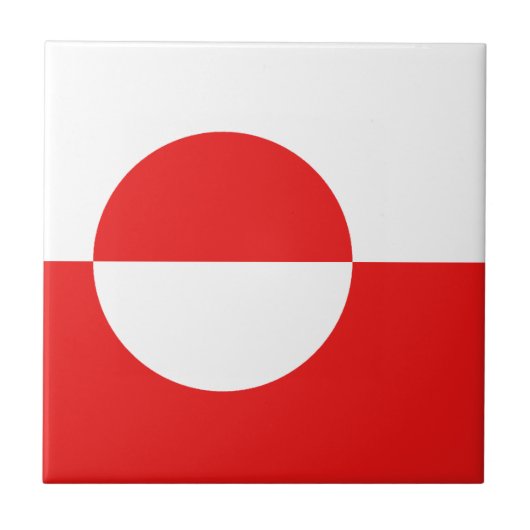 グリーンランドの国旗 セラミックタイル (正面)
