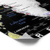 グリーンランドの地図 ポスター (角)