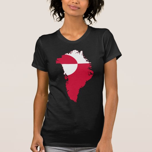 グリーンランドの旗の地図GL Tシャツ (正面)