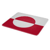 グリーンランドの旗を持つ小さなガラス板 カッティングボード (角)