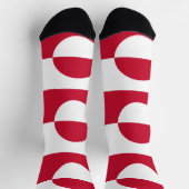 グリーンランドの旗を持つ男性の乗組員の靴下 ソックス (上部)