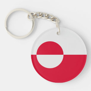 グリーンランドの旗アクリルキーチェーン - 愛国的なデザイン キーホルダー