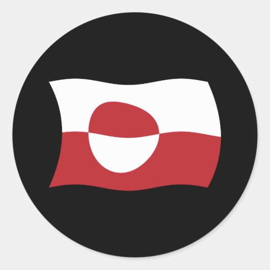 グリーンランドの旗ステッカー ラウンドシール (正面)