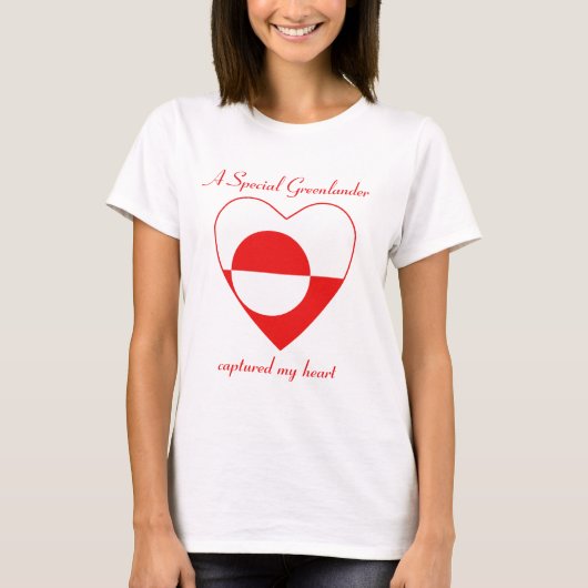 グリーンランドの旗 スウィートハート Tシャツ (正面)