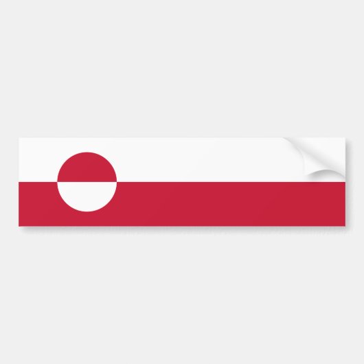 グリーンランドの旗 バンパーステッカー (正面)