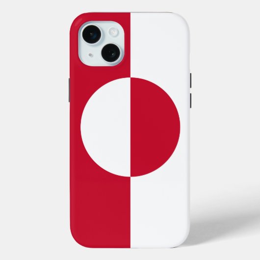 グリーンランドの旗 Apple iPhone 15 Plus カバー (裏面)