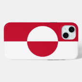 グリーンランドの旗 Apple iPhone 15 Plus カバー (裏面 (横))