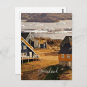グリーンランドの村、風光明媚な風景写真 ポストカード (正面/裏面)