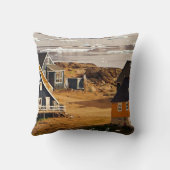 グリーンランドの村、風景写真 クッション (裏面)