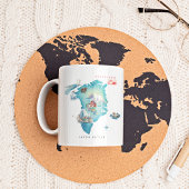 グリーンランドの水彩画地図 | モノグラム コーヒーマグカップ