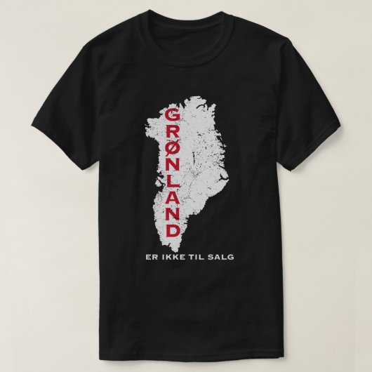 グリーンランドは売り物ではない マップ Tシャツ (デザイン正面)