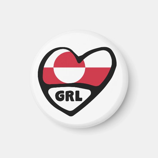 グリーンランドカントリーコード国旗のハート, GRL マグネット (正面)