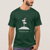 グリーンランドクリスマスキャンディーケーンノースポール雪が降る Tシャツ (正面)