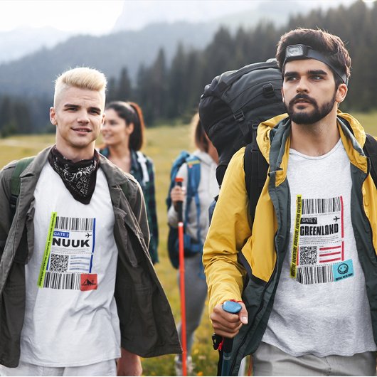 グリーンランドヌーク北極旅行荷物ラベルおもしろいラベル Tシャツ