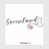 グリーンランドハート国旗 シール (シート)