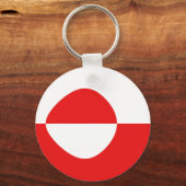 グリーンランドフィッシュアイ国旗のキーチェーン キーホルダー (正面)