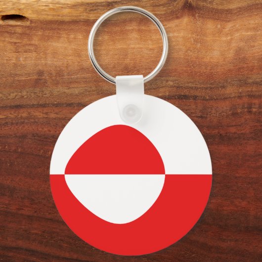 グリーンランドフィッシュアイ国旗のキーチェーン キーホルダー (正面)