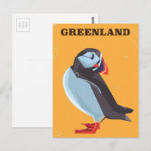 グリーンランドプフィンヴィンテージ旅行ポスター ポストカード (正面/裏面)