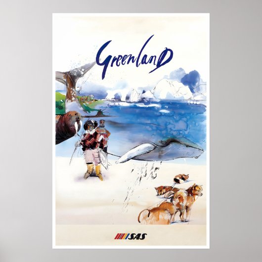 グリーンランドポスター ビンテージ プリント 旅行 アート 旅行者 (正面)