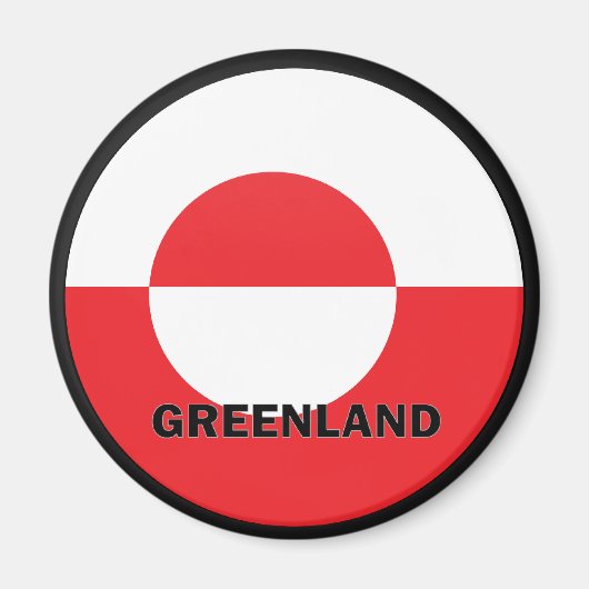 グリーンランドローンデル品質国旗 マグネット (正面)