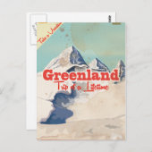 グリーンランドヴィンテージ旅行ポスター ポストカード (正面/裏面)