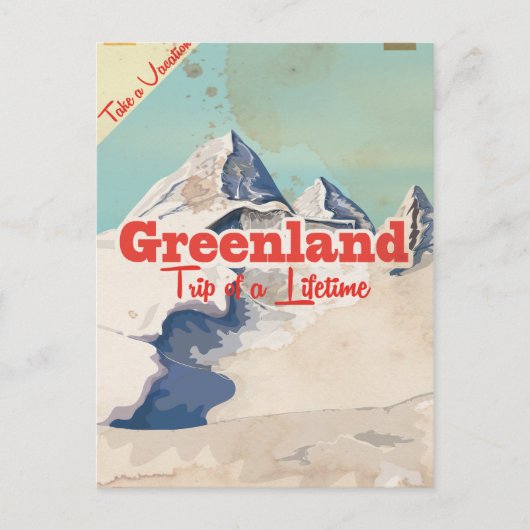 グリーンランドヴィンテージ旅行ポスター ポストカード (正面)