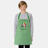 グリーンランド人 アイルランド人 アメリカ人 フラッグ シャムロック 個人用 エプロン (着用した状態)