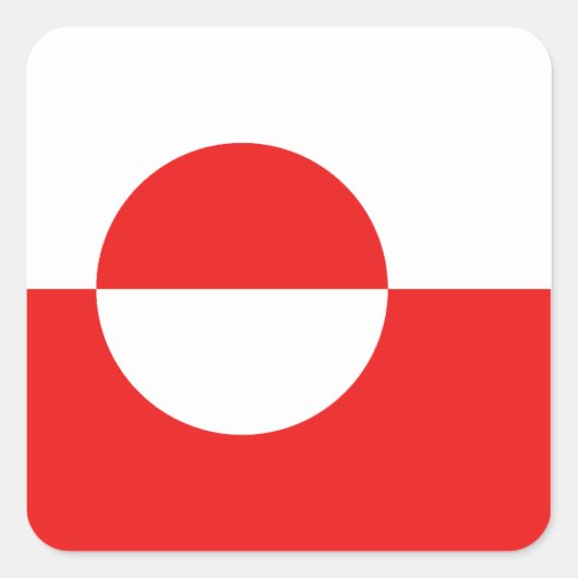 グリーンランド国旗のシール スクエアシール (正面)