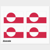 グリーンランド国旗のシール 長方形シール (シート)