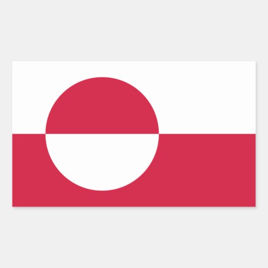 グリーンランド国旗のシール 長方形シール (正面)