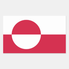 グリーンランド国旗のシール 長方形シール